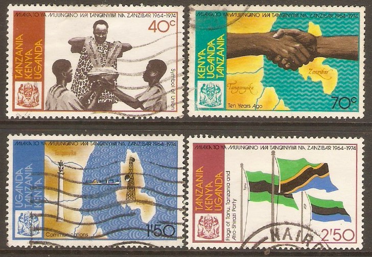Kenya, Uganda and Tanzania 1974 Union Anniv. Set. SG351-SG354.